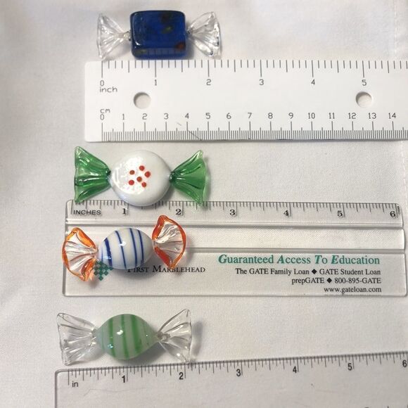 Vintage Art Glass candy 7 unique pieces glass art - Picture 8 of 9